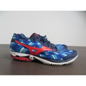 Mizuno Wave Elixir 8 Running Shoes Mens Size 12.5 Blue Red Athletic Sneakers